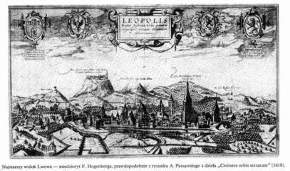Najstarszy widok Lwowa, miedzioryt F. Hogenberga, 1618 rok